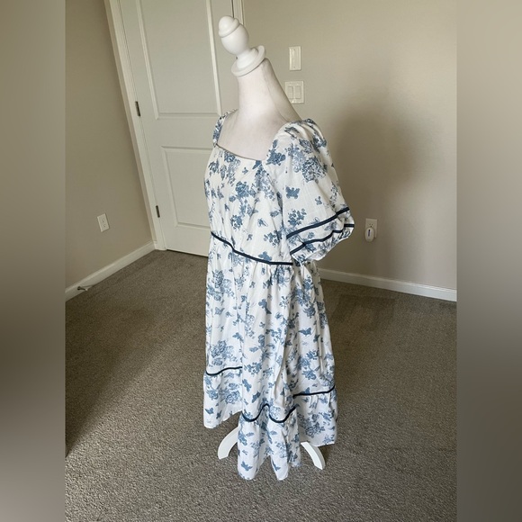 NWT Polagram White with Blue Butterflies and Flowers Mini Dress Size 2X and 3X - Picture 4 of 9